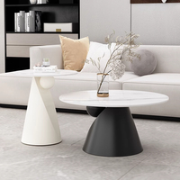 Ensemble de tables d'appoint modernes en métal avec plateau en marbre, hauteur réglable, pour salon, canapé, salle de sport, table à thé créative incluse