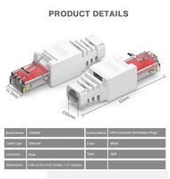 Conectores RJ45 CAT6 sin Herramientas ZOERAX, Conectores de Terminación Ethernet para Cables de 23AWG a 26AWG, Instalación sin Herramientas