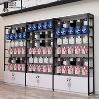 Présentoir en bois et métal sur mesure pour usage léger, idéal pour le magasin de chaussettes et le magasin de téléphones mobiles.