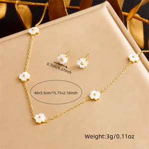 European American Style Flower Jewelry <b>Set</b> Stainless Steel Necklace <b>Bracelet</b> Earrings Women's Party Accessories - Product Image 4