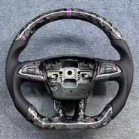 Volant sport personnalisé en fibre de carbone et cuir PU pour Mustang Fox MK4 MK8 avec accessoires intérieurs noirs