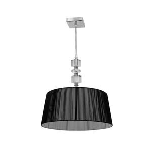 Lámpara colgante de cromo con hilo negro, 2 bombillas E27, dimensiones 45x45 cm, ideal para iluminar espacios modernos y decorativos. - Product Image 1