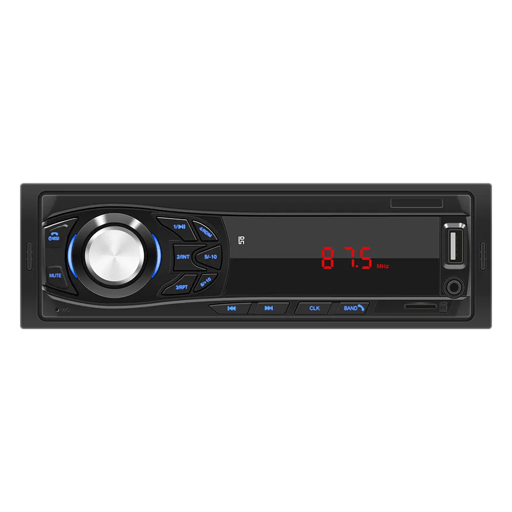 Autoradio avec Bluetooth Autoradio Lecteur MP3 Récepteur audio FM Stéréo Musique USB/TF In Dash 1 DIN Entrée AUX