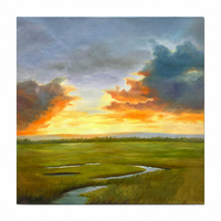 Peinture à l'huile abstraite de paysage marin peinte à la main sur toile pour la décoration murale de la maison, peinture à l'huile de paysage.