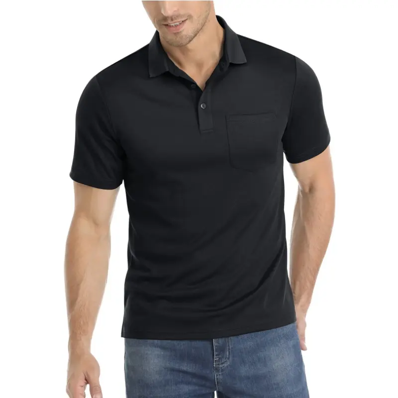 Özel Logo erkek t-shirt kısa kollu Polo cepli gömlek  yaz sıcak rahat kazak Polyester hızlı kuru erkek Polo gömlekler