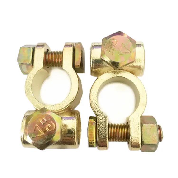 Auto Battery Terminals Connectors Clamps Brass Positive Negative Top Post Terminal Protector Set