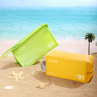 Ensemble de trousses de toilette transparentes en PVC avec logo personnalisé, sac à maquillage pour voyage, trousse de toilette avec fermeture éclair, couleurs assorties