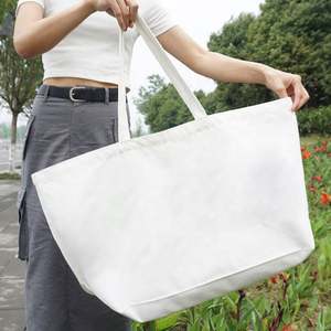 Best Selling Recycled Grocery Custom Printed Logo Oversize Extra Large Size Cotton Canvas Shopping Tote Bag - Product Image 4