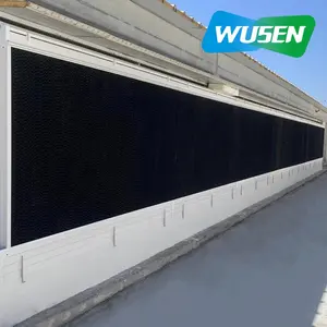 Custom Size Honeycomb Evaporative Cooling Pad Wall For Poultry Farms Plastic Cooling Pad For Greenhouse Cooling System