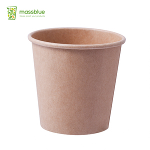 Ciotola di Carta Personalizzata Bianca Rivestita per Alimenti con Stampa CMYK e Coperchio Trasparente per Gelato - Product Image 4