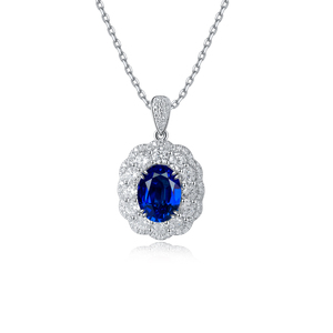 Vendita diretta in fabbrica collana pendente in pietra preziosa in pietra di Moissanite color blu <span class=keywords><strong>rubino</strong></span>, 925 gioielli in argento Sterling - Product Image 5