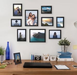 Cadres photo <span class=keywords><strong>collage</strong></span>, lot de 10, ensemble de cadres photo, décoration murale, affichage sur table, plusieurs tailles, galerie de <span class=keywords><strong>photos</strong></span> murale - Product Image 1