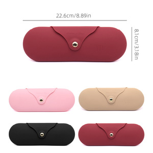 Étui à crayons en silicone ovale de grande capacité, fermoir magnétique à pression, étanche, couleur unie, pochette à stylos portable, papeterie pour étudiants - Product Image 4