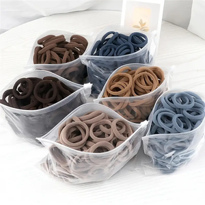 ชุดยางรัดผมผู้หญิงแบบพื้นฐาน 50 ชิ้น/ชุด ขนาด 1.57 นิ้ว สีพื้นเรียบง่าย ยางรัดผมแบบยืดหยุ่น เชือกผูกผม เครื่องประดับผม ที่รัดผมหางม้า - Product Image 3