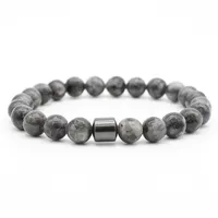 Bracelet extensible en perles de pierre noire œil de tigre de 8 mm HP, perles magnétiques, bracelet perlé