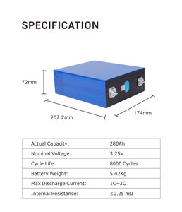 Yüksek Kaliteli LF280 <span class=keywords><strong>3</strong></span>.2V 280Ah LiFePO4 Pil Hücresi A Sınıfı Orijinal Güneş Enerjisi Depolama Sistemi RV UPS Elektrikli Araç için - Product Image 2