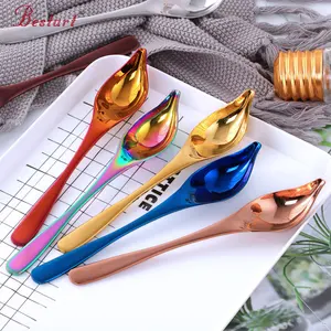 Hot selling cake-making colorful plating coffee decorative serving oil Sauce Spoon with Spout