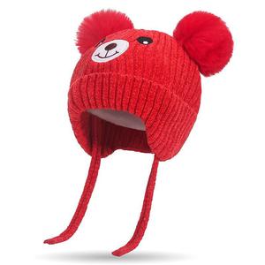 Winter New Children's Hat with Bear Fleece Knitted Kids Ear &amp;Hand Warmers Baby Elasticity <strong>Beanie</strong> with <strong>Pom</strong>-<strong>Pom</strong> 1-4 Year-old - Product Image 2