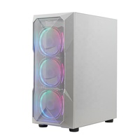 Boîtier PC R11 OEM blanc de taille moyenne avec panneau frontal en verre trempé et panneau avant en maille