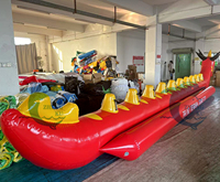 Nouveau curseur de dragon remorquable de bateau de banane gonflable de tête de dragon de conception pour l'usage commercial