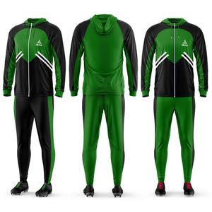 بدلة رياضية لكرة القدم سريعة الجفاف بشعار مخصص، طقم من قطعتين، سترة بغطاء للرأس، بدلة تدريب كرة القدم سريعة الجفاف - Product Image 1