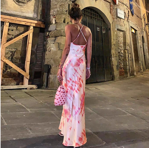 Yeni Bohemian Tie-Dye Baskılı Nefes Alabilen Bayan Yaz Partisi Modası Günlük Baskılı Uzun Dokuma Avrupa Büyük Beden (XL) Elbise - Product Image 2