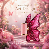 Flacon de parfum vide avec design d'ailes de papillon 3D, 80 ml, flacon en verre cosmétique rose fantaisie pour l'emballage de parfum