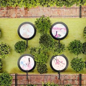 Abanico Redondo de Madera Antigua Translúcida y Sedosa, Estilo Ángel, Técnica de Bambú, Portátil, para Decoración del Hogar, Bodas y Regalos - Product Image 2