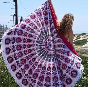 Serviette <span class=keywords><strong>de</strong></span> <span class=keywords><strong>plage</strong></span> ronde super absorbante Mandala - <span class=keywords><strong>Tapis</strong></span> <span class=keywords><strong>de</strong></span> yoga imprimé en microfibre <span class=keywords><strong>de</strong></span> qualité supérieure - Product Image 3