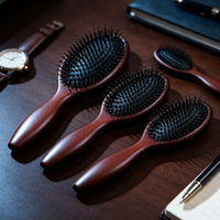 Brosse à cheveux en bois de hêtre naturel avec coussin d'air et poils de sanglier pour massage, vente en gros, personnalisation du logo privé, OEM