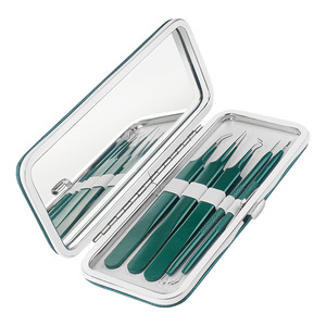 Kit d'outils pour l'élimination des boutons, comprenant un extracteur de points noirs, des pinces à <span class=keywords><strong>comédons</strong></span> ultra-fines et des outils de grattage et d'extraction pour <span class=keywords><strong>comédons</strong></span> fermés - Product Image 5