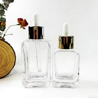 Nouvelles bouteilles compte-gouttes en verre transparent de 30 ml pour huiles essentielles cosmétiques et soins de la peau