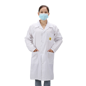 معطف مختبر مضاد للكهرباء الساكنة من القطن والبوليستر، ملابس للغرف النظيفة - Product Image 2