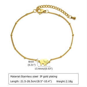 Best Selling Body Chain Jewelry Stainless Steel Gold Plated <b>Elephant</b> Chain Jewelry Bracelet - Product Image 5