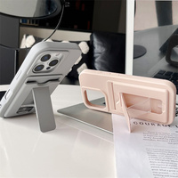 Étui de luxe antichoc en TPU souple avec porte-cartes et support pliable pour Samsung S25 S24 S23 Plus Ultra