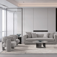 Muebles de Sala de Estar de Lujo Europeos Modernos, Sofá Turco Glamuroso con Función Extraíble, Fabricado con Tela Resistente para Hoteles