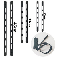 Attaches-câbles en silicone réglables de 45 cm, colorées, réutilisables, élastiques, en caoutchouc de silicone, sangles de fixation en silicone