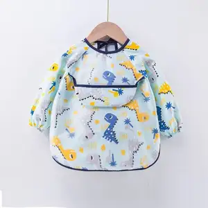 Long Sleeve Baby Bibs Kids Toddler Scarf Waterproof Children Feeding Smock Bib Infant Boys Girls Burp Cloth Bandana Bibs