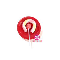 Sucette dure 2-en-1 en gros, halal, saveur fruitée, mini guimauve torsadée, bonbon au coton