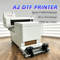 Impresora DTF A2 Rentable con Dos Cabezales Epson F1080, Agitador de Polvo Automático y Secador para Impresión de Camisetas en Pequeños Negocios