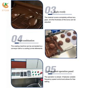 Machine <span class=keywords><strong>de</strong></span> glaçage au chocolat industrielle multifonctionnelle commerciale + tunnel <span class=keywords><strong>de</strong></span> refroidissement pour pain, crêpes, barres chocolatées - Product Image 4