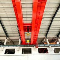Kran Overhead Elektrik Double Girder 25 Ton yang Disesuaikan untuk Fabrikasi Struktur Baja dan Penanganan Berat di Bengkel