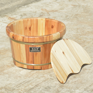 <span class=keywords><strong>Bassin</strong></span> de bain de pieds en <span class=keywords><strong>bois</strong></span> de sapin léger avec couvercle de veau 25cm de hauteur pour un usage domestique simple ou double pour personnes âgées - Product Image 3