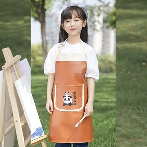 Personalized Kids Apron Canvas Fabric Durable Waterproof Anti-Dirty Neck-<b>wrap</b> Style Unisex for Painting Parent-Child Activities - Product Image 4