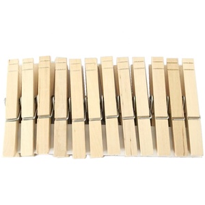 Pince à tissu en bois de bouleau non fini de 84mm ou 8.4cm Clip pour photo ou mémo en bois Aides à la décoration de Noël - Product Image 3