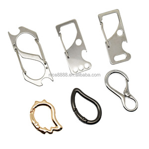 Mousqueton Porte-Clés en Acier Inoxydable Robuste avec <span class=keywords><strong>Logo</strong></span> de Forme Personnalisée, Fermoir à Ressort, Gravure Laser du Nom de Marque - Product Image 1