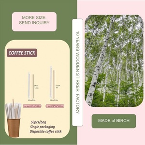 Sinh Thái JFB <span class=keywords><strong>2025</strong></span> OEM 150Mm Đầu Tròn Tự Nhiên Bằng Gỗ Khuấy Dùng Một Lần In patten Cocktail Bằng Gỗ Khuấy - Product Image 6