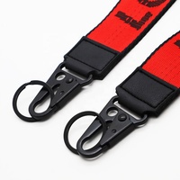 Porte-clés court promotionnel en nylon véritable de haute qualité, épais, avec logo personnalisé, sifflet anti-perte, écologique, durable, imprimé UV