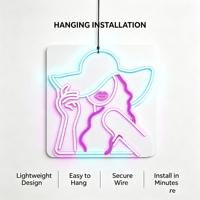 Panneau néon LED Alien Bar en acrylique vert pour la maison, le bureau, les magasins, les entreprises, les hôpitaux, décoration murale, alimenté par USB
