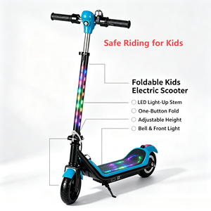 Trottinette électrique pliable pour enfants, trottinette électrique portable avec lumière LED sur le plateau, haut-parleur Bluetooth pour garçons et filles - Product Image 1